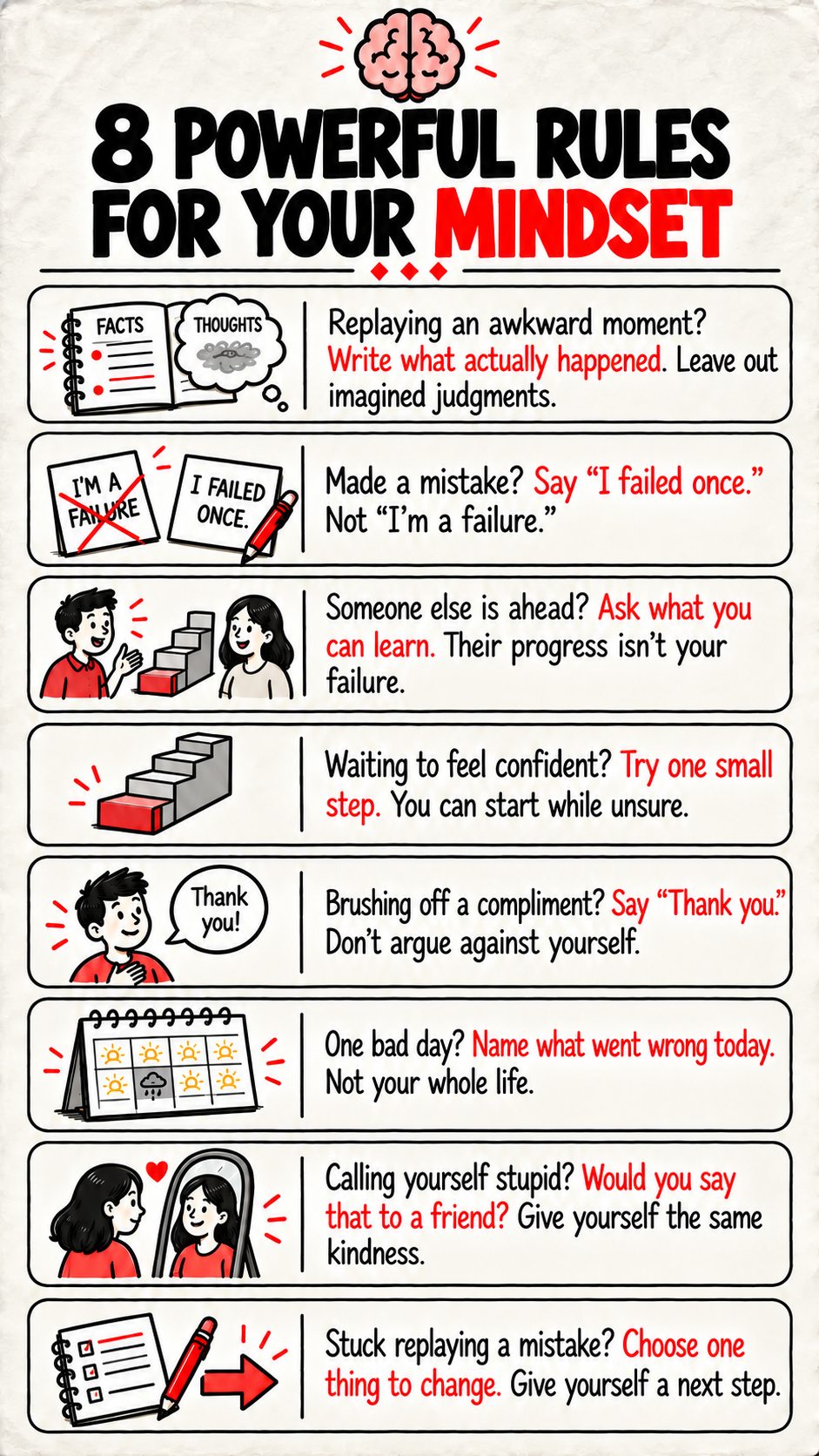 Mindset card: 8 powerful rules for your mindset